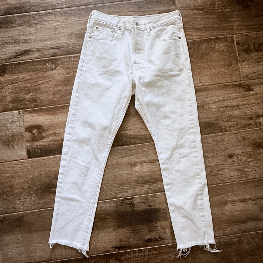 Levi's Women's 501 High Rise Raw Hem Skinny Jeans,Crystaline White, 28 - Picture 3 of 12